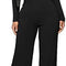 Women'S Sexy 2 Piece Outfits Clubwear off the Shoulder Crop Tops Long Loose Pant Set Long Sleeve Club Jumpsuits Black L